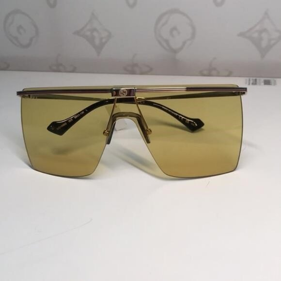 New Authentic GG1096S 003 Sunglasses by Gucci™ Shield, Material: Metal, Rimless. - Picture 7 of 12